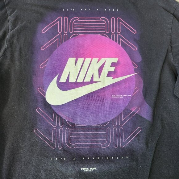 Nike Air Tee Mens Black It’s A Revolution Pure Cotton Crew Neck T Shirt Size M - Picture 4 of 16